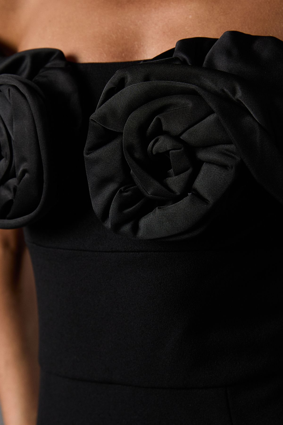 Coast Bardot Rose Detail Maxi Dress Black image 5