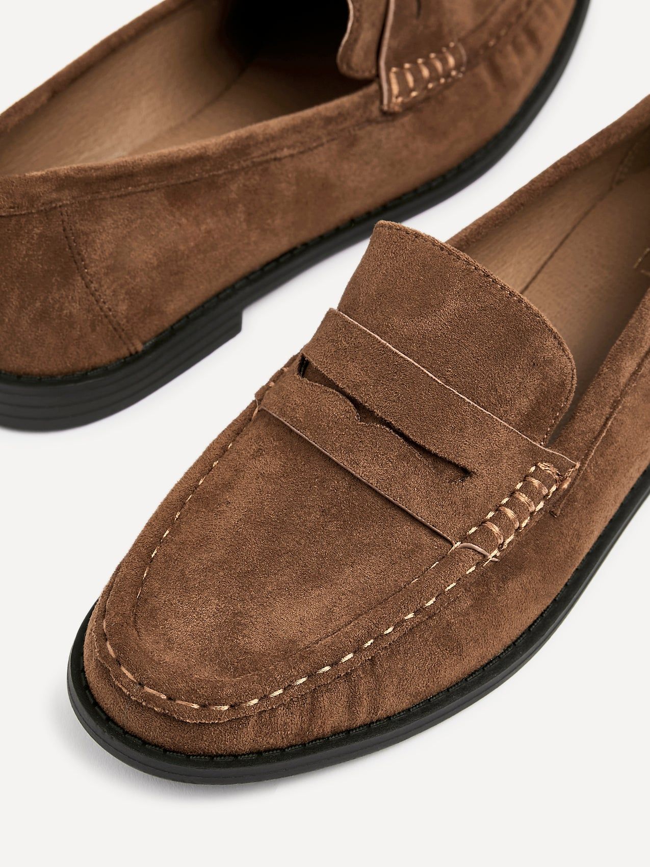 Linzi Precise Tan Faux Suede Classic Loafer image 4