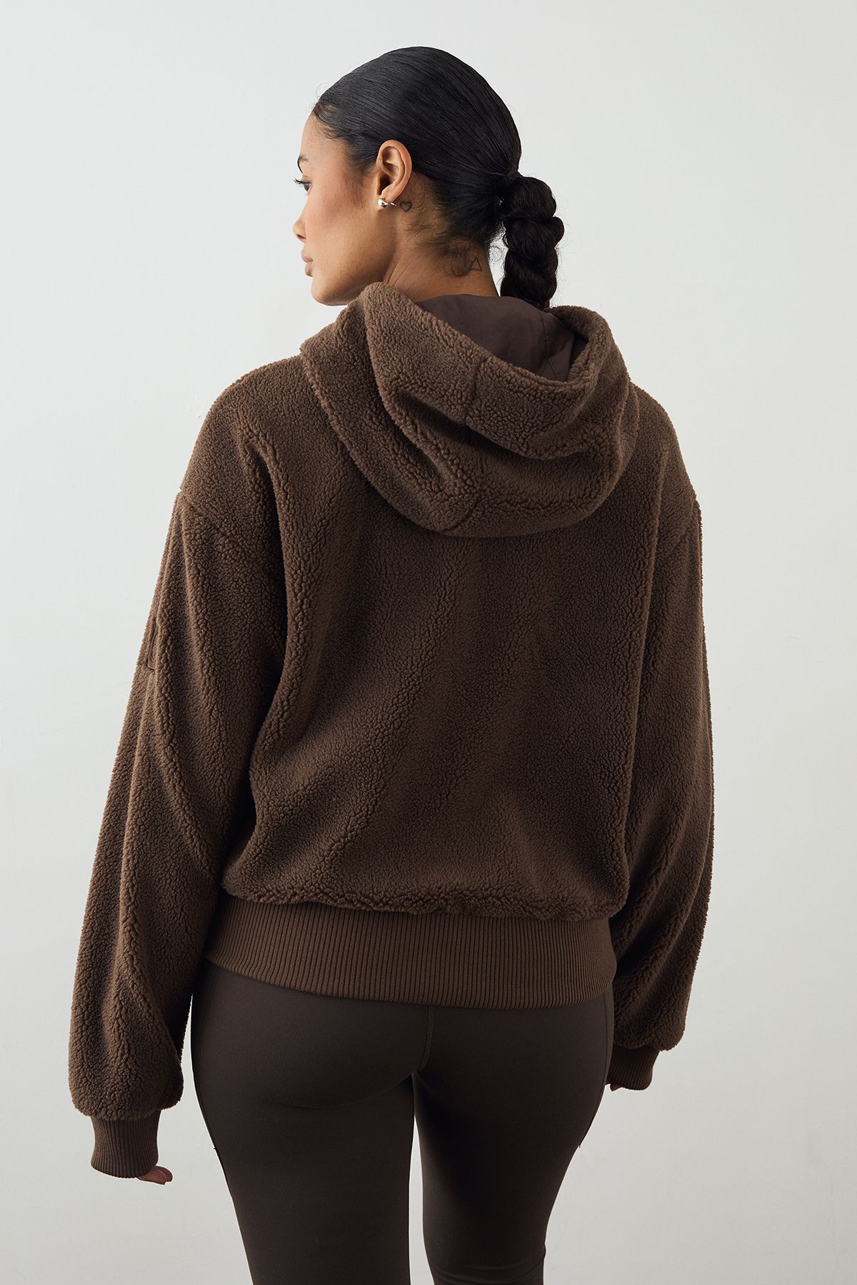 DSGN Studio DSGN Studio Borg Zip Through  Jacket Espresso image 2