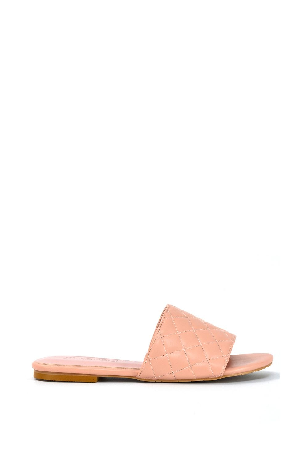 XY London 'Saylor' Quilted Detail Strappy Sandal Flat Sliders