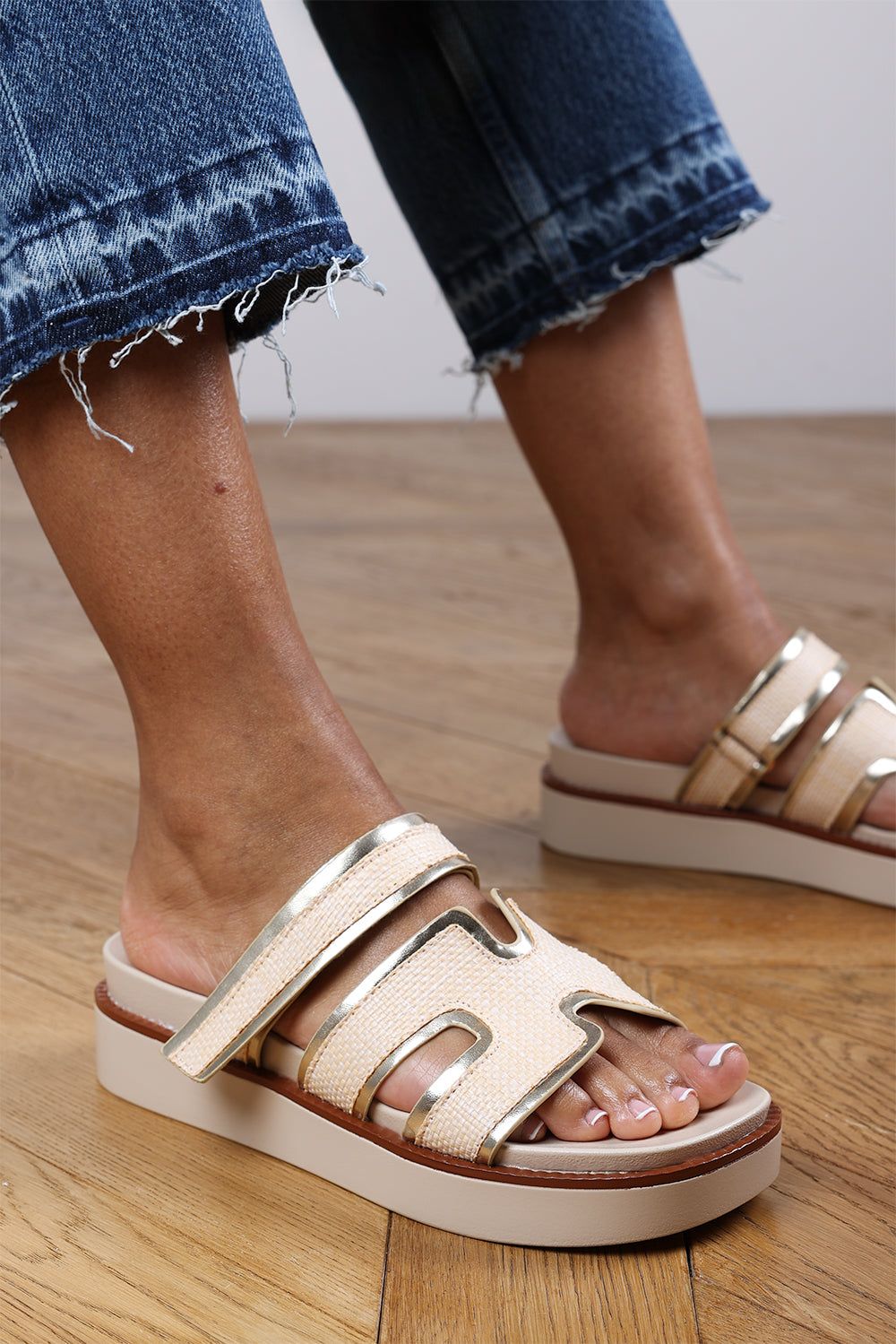 Where's That From 'Splendor' Slider Flatform Sandals With Cutout Straps image 4