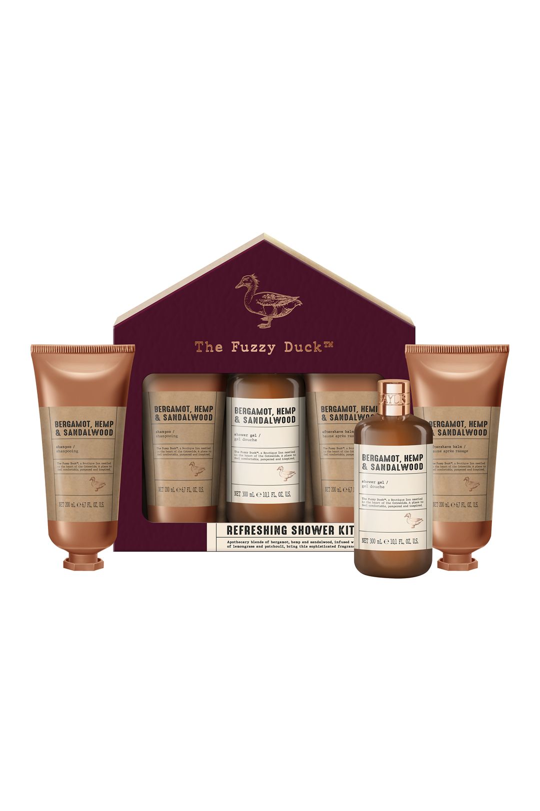 Baylis & Harding The Fuzzy Duck Bergamot, Hemp & Sandalwood Men's Refreshing Shower Kit Gift Set Multi image 3