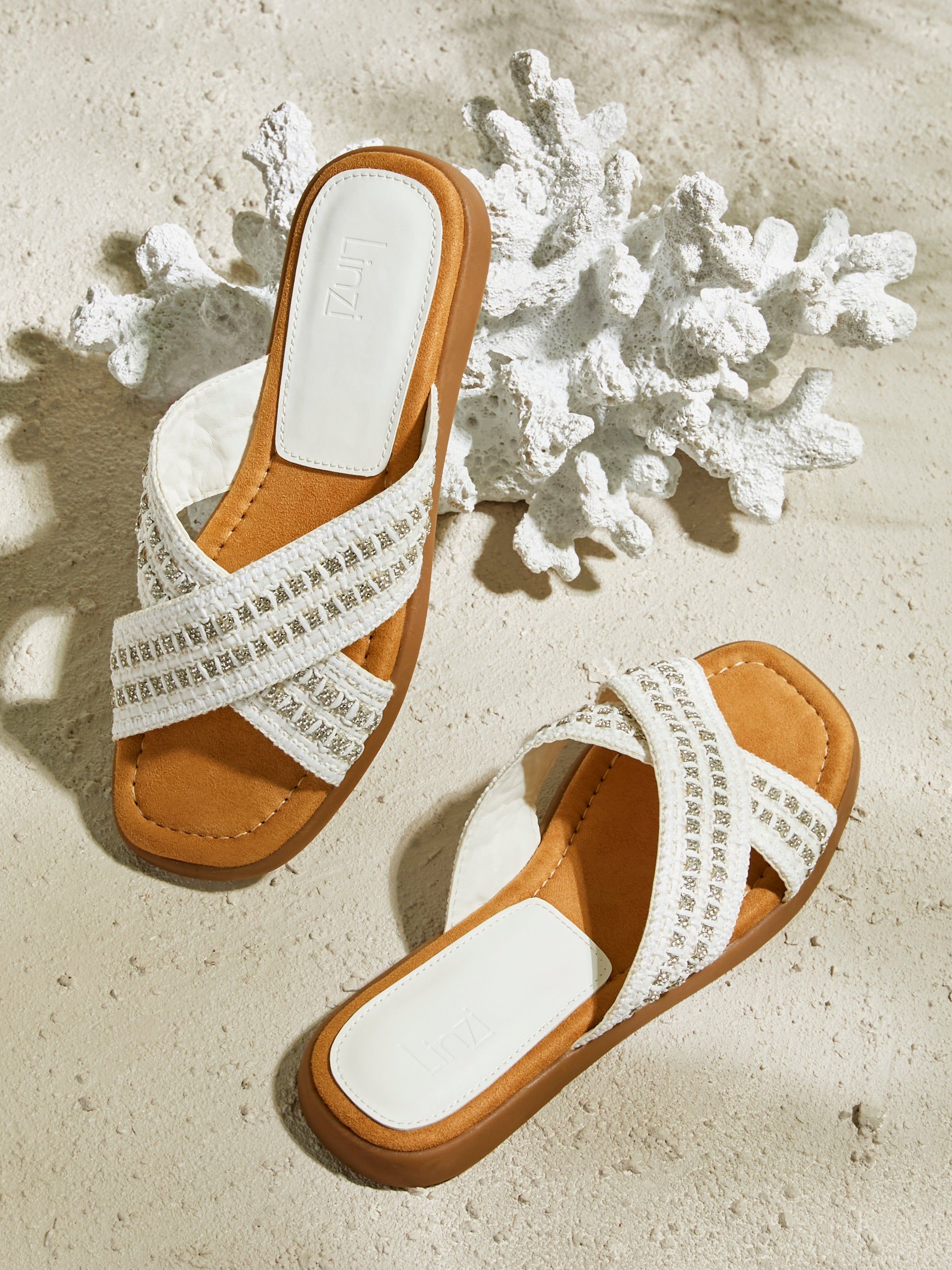Linzi Genie White Raffia Sandals image 6