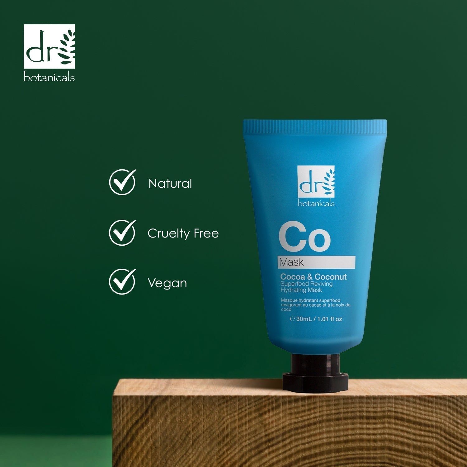 Dr. Botanicals Cocoa & Coconut Superfood Reviving Hydrating Mask 30ml x 2 Duo Set image 4