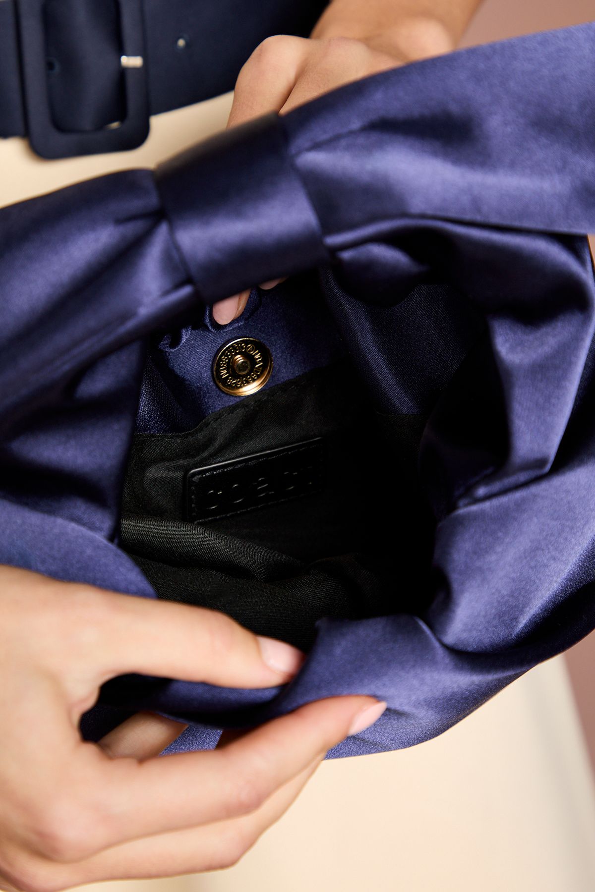 Coast Jennifer Satin Bow Detail Grab Bag Navy image 3