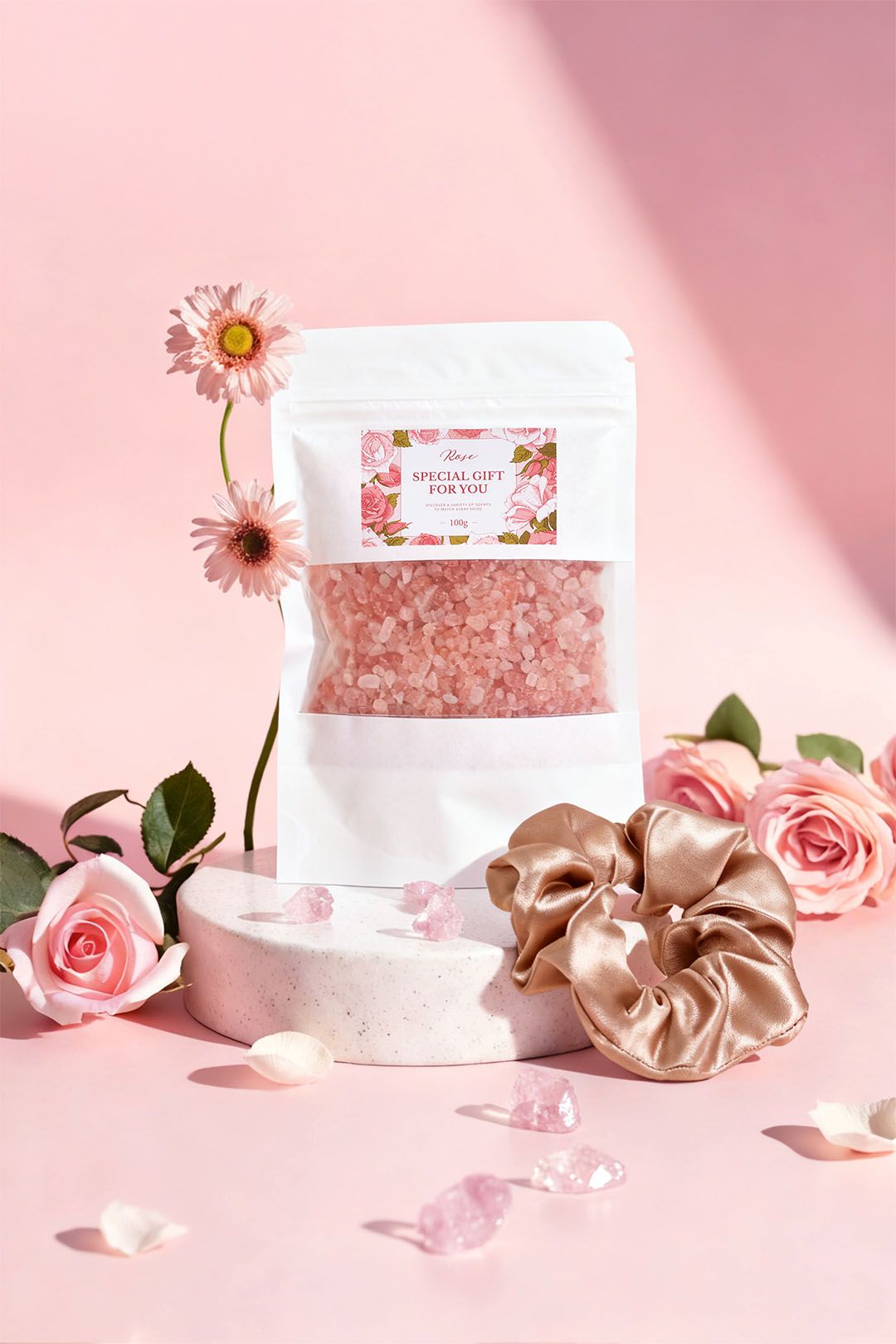 Living and Home Rose-Scented Spa Bath Gift Set image 2