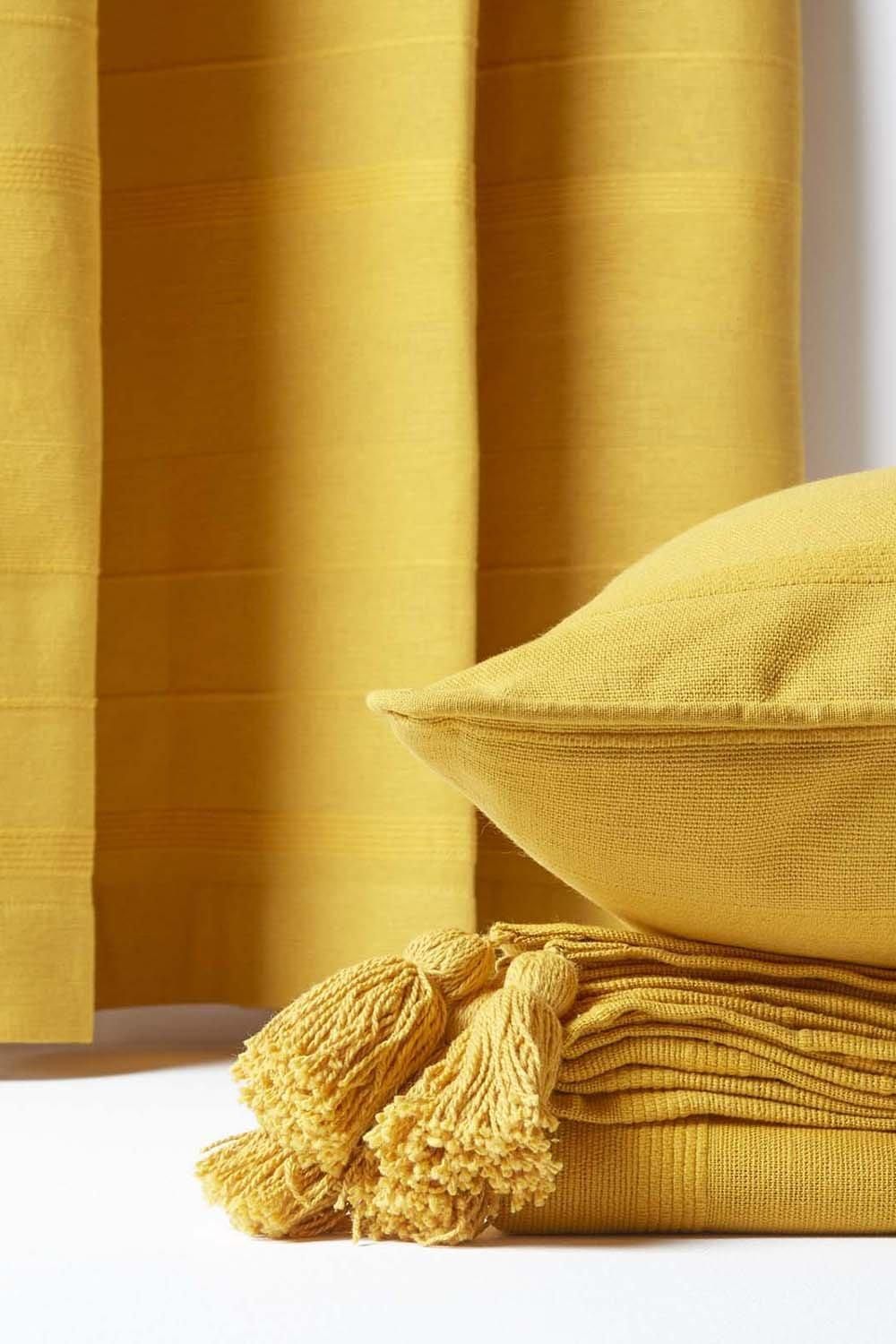 Homescapes Cotton Rajput Ribbed Cushion Cover image 5