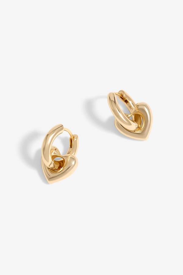 Jon Richard Gold Plated Polished Heart Door Knocker Earrings