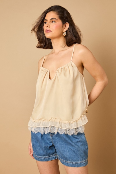 Oasis Babydoll Lace Detail Cami Lemon