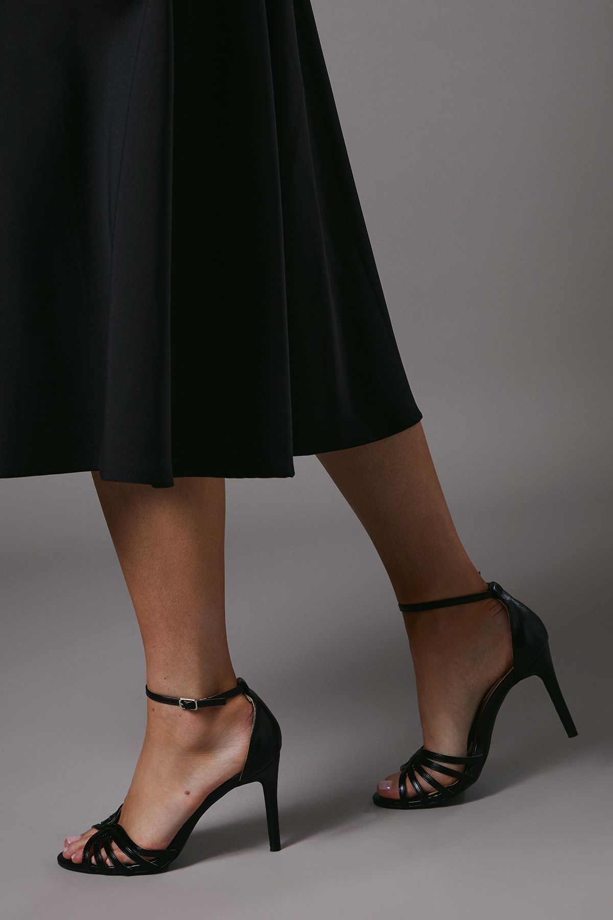 Coast Tilda Lattice Front High Heeled Sandals Black image 3