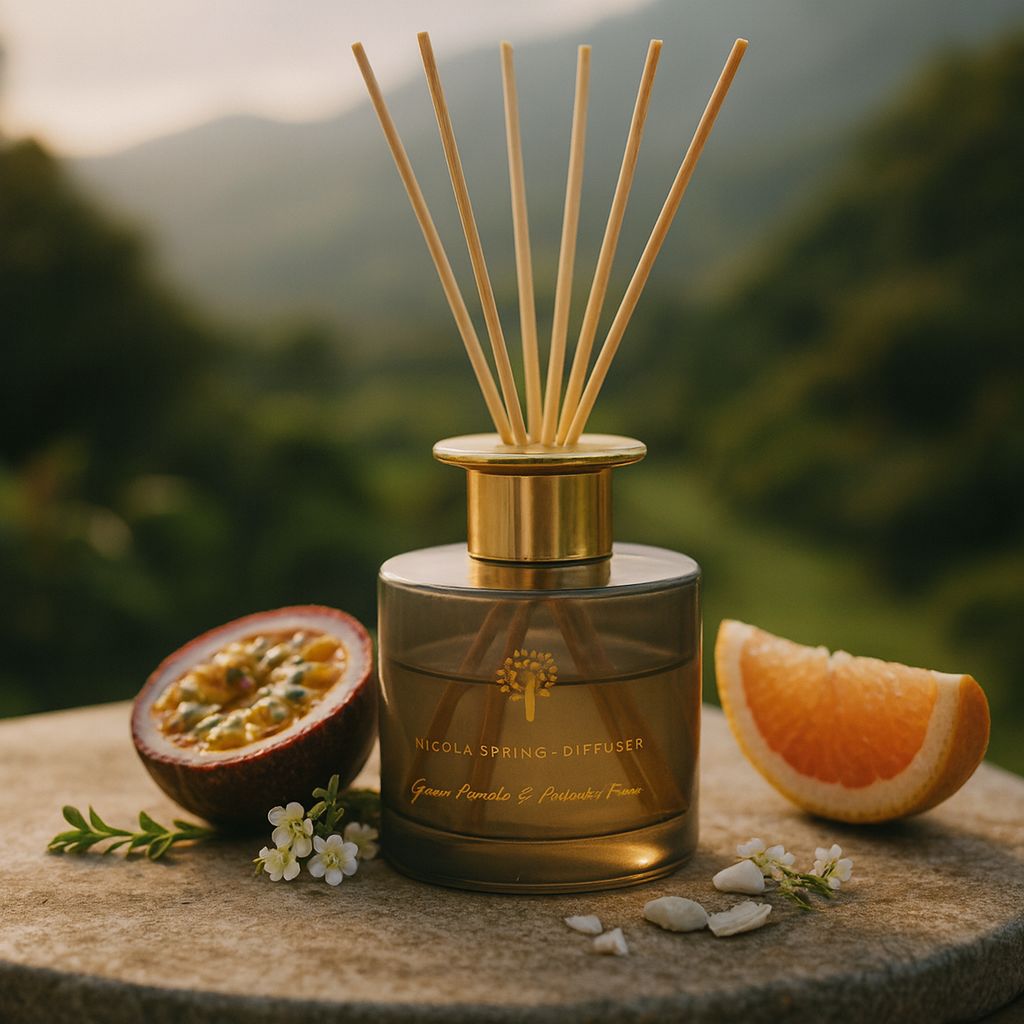 Nicola Spring 200ml Pomelo & Passion Fruit Reed Diffuser - Fruity Fresh Scented Jar image 2
