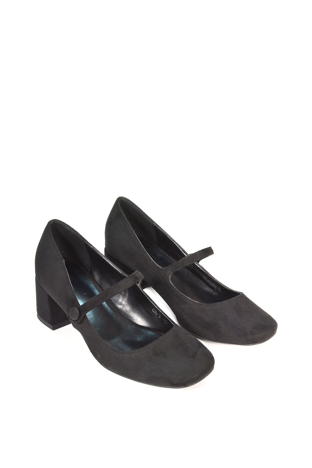 XY London 'Leneka' Low Block Heel Slip On Court Shoes With Front Strap image 5