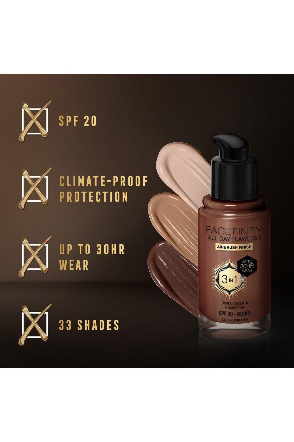 Max Factor Facefinity All Day Flawless 3 in 1 Vegan Foundation Espresso image 6