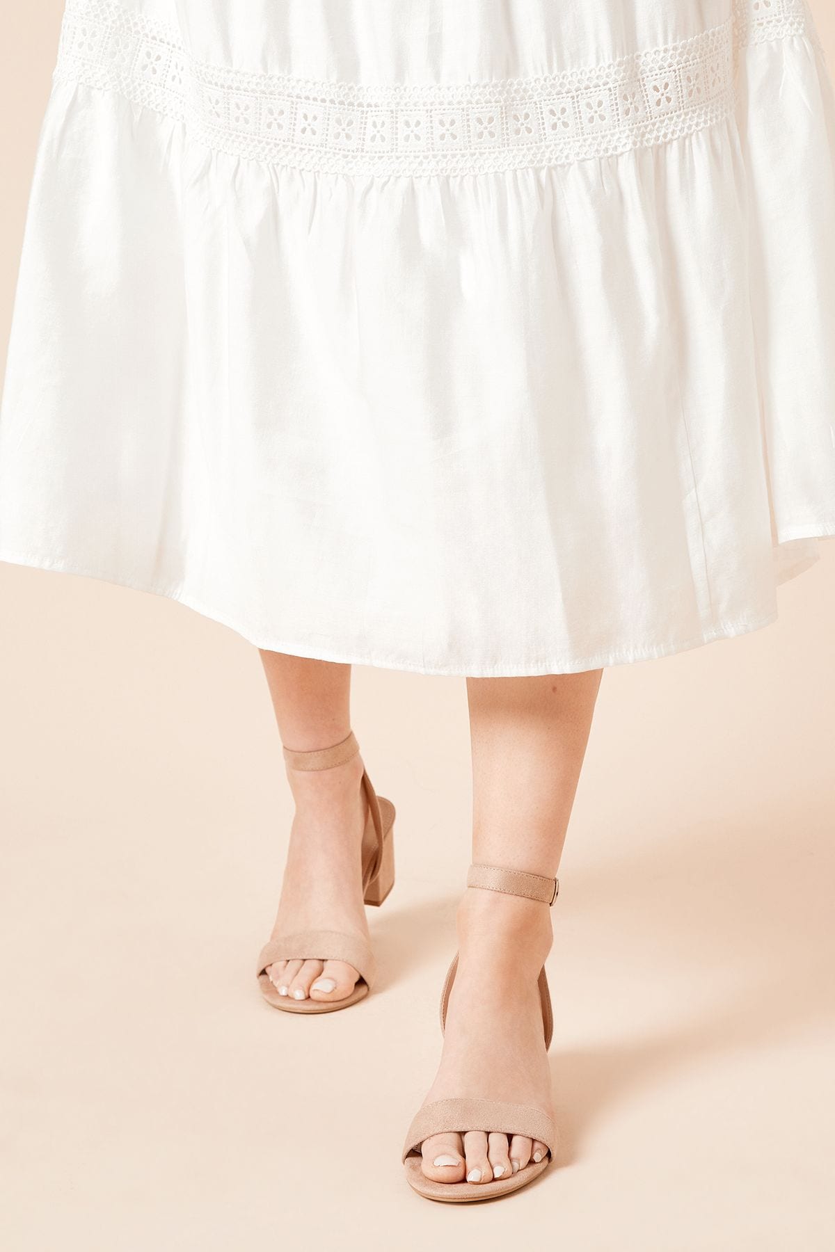 Dorothy Perkins Tommi Barely There Mid Block Heel Sandals Taupe image 1