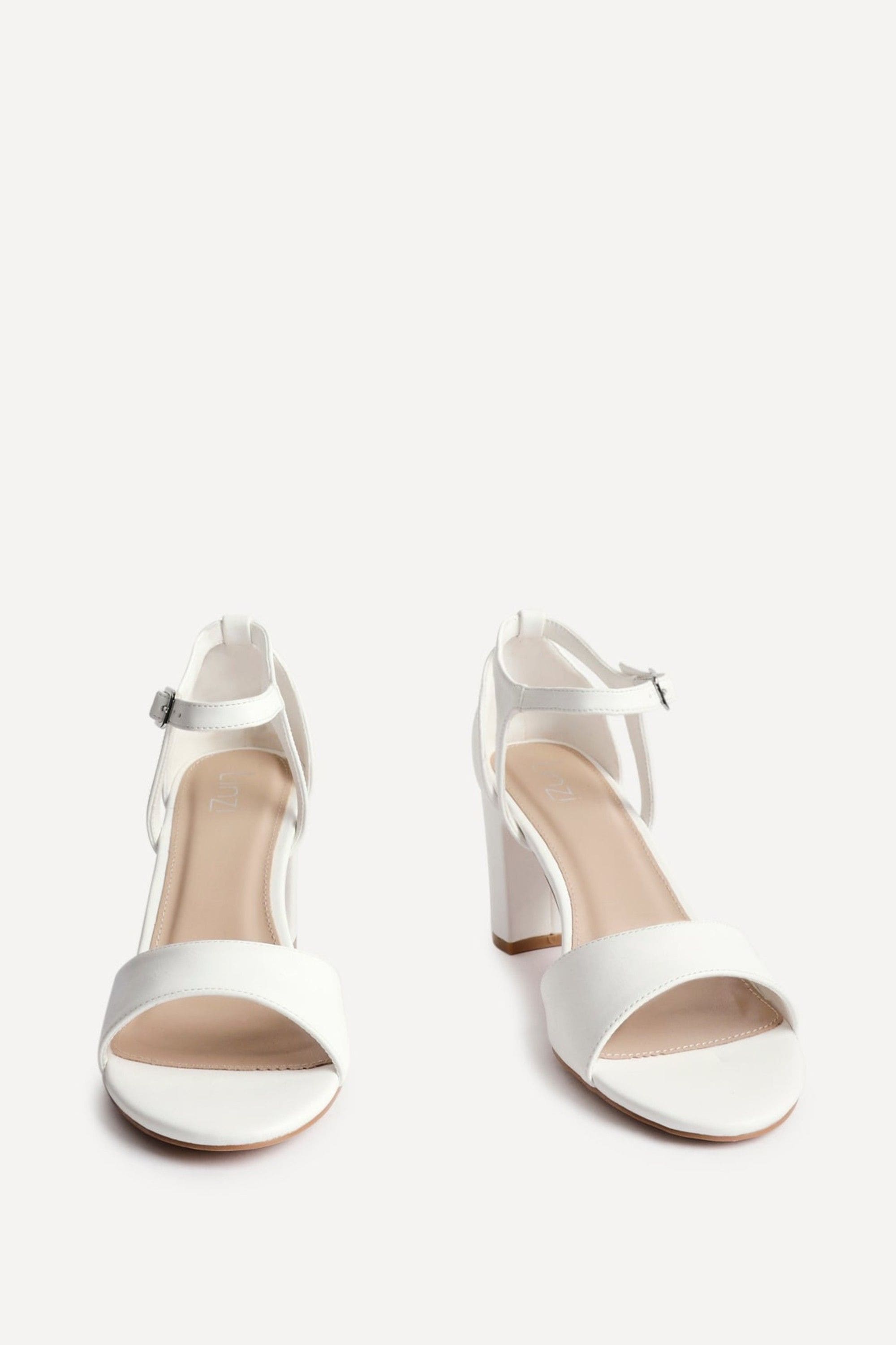 Linzi Abby White Faux Leather Closed Back Block Heel Sandal image 3