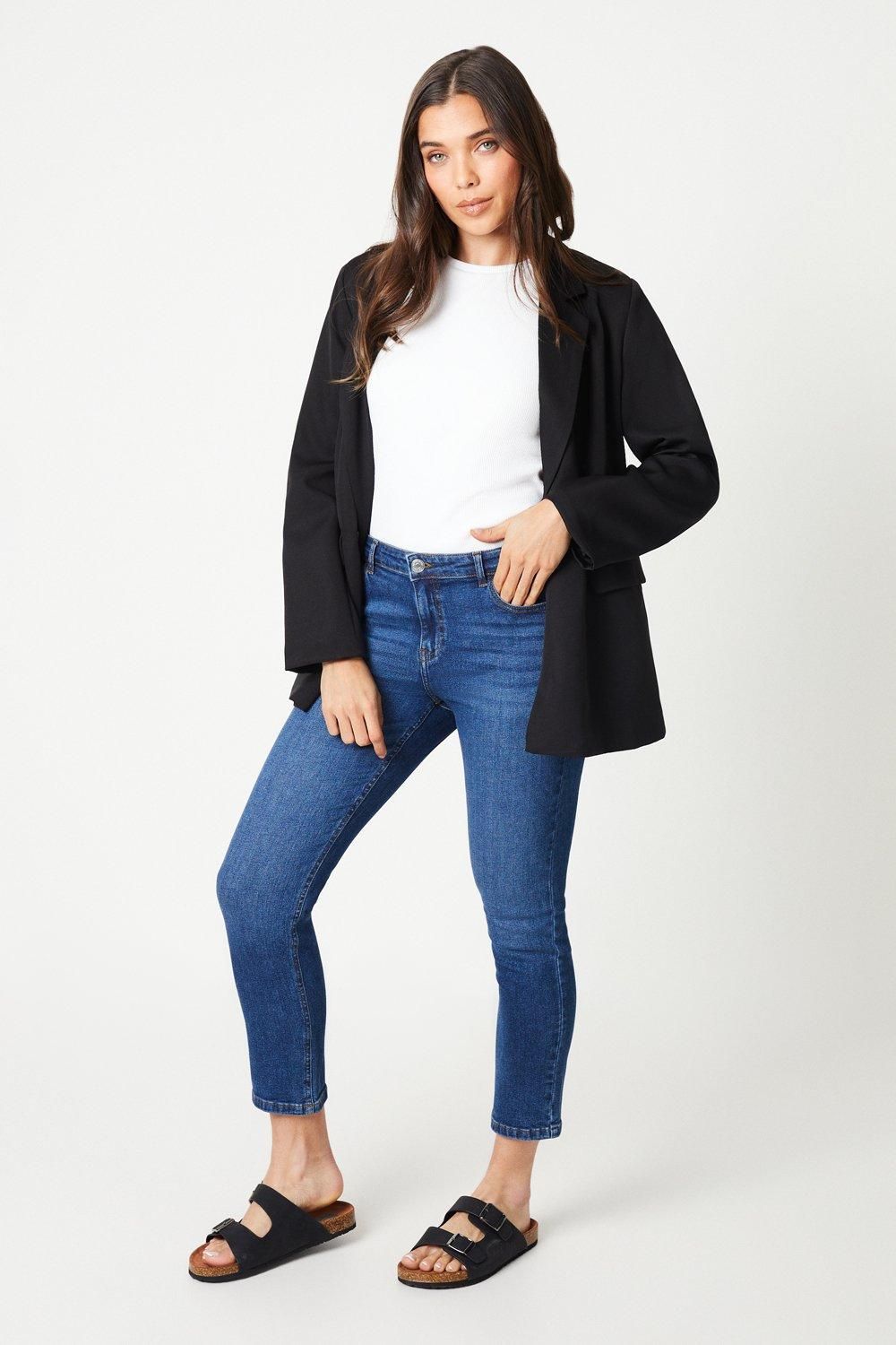 Dorothy Perkins Petite Comfort Stretch Slim Jeans Mid Wash image 4