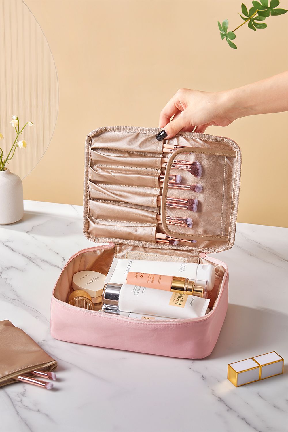 SHEONLY Large Toiletry Bag Cosmetic Bag Travel Makeup Bag Organizer image 1