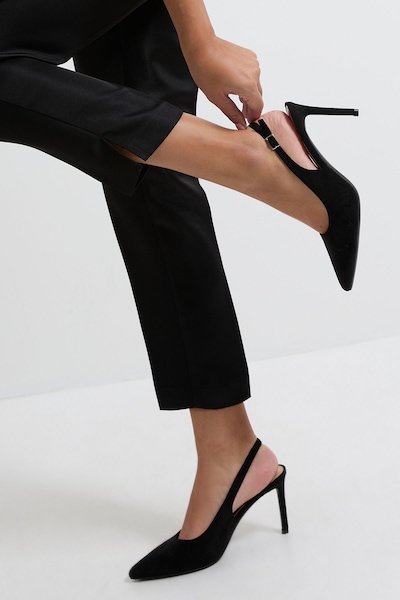 Dorothy Perkins Wide Fit Dasha Sling Back High Stiletto Court Shoes Natural Black