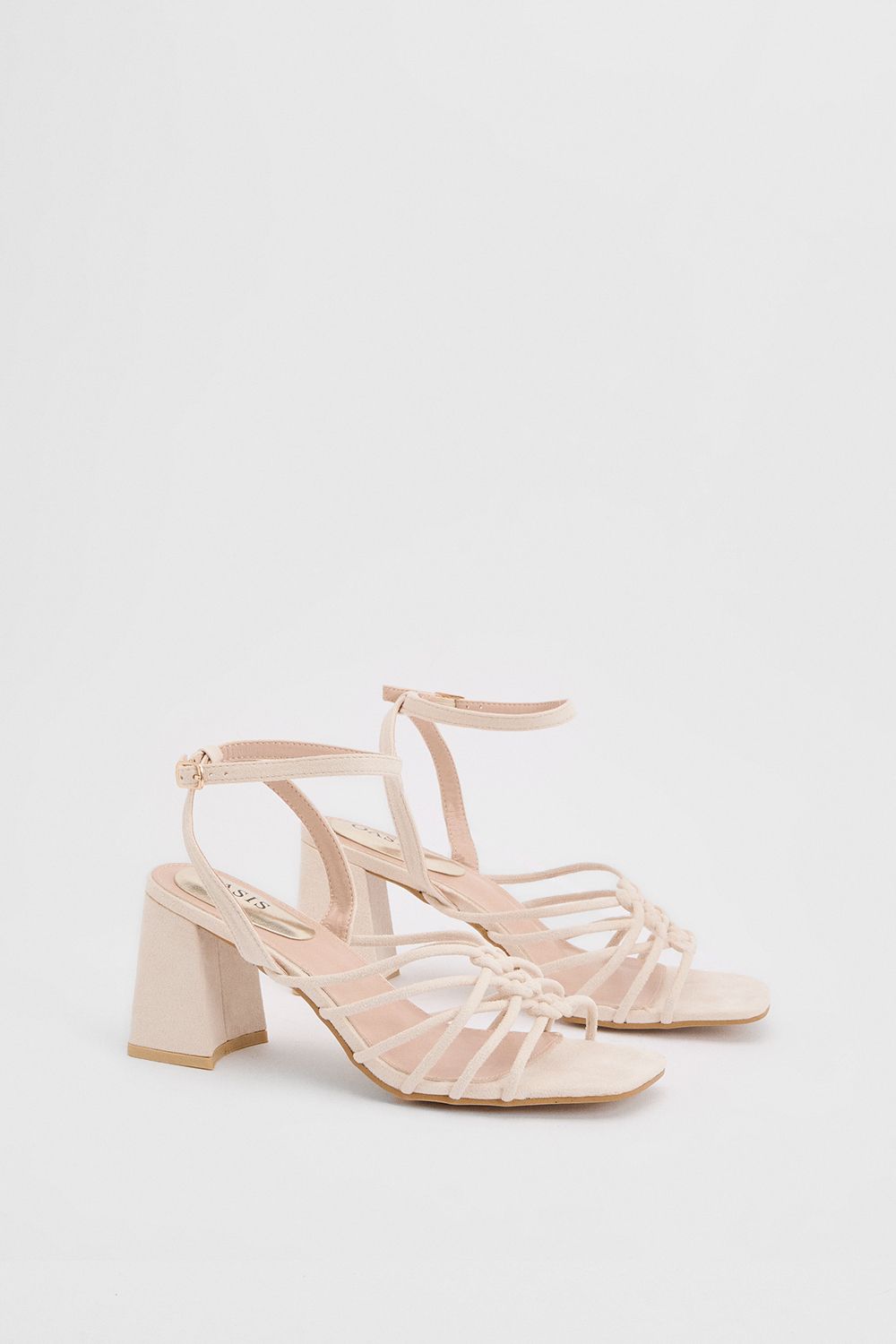 Oasis Hettie Strappy Block Heel Sandals Natural