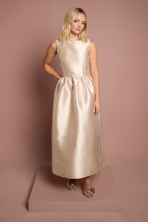 Coast Teen Coast Twill Bow Maxi Bridesmaid Dress Champagne