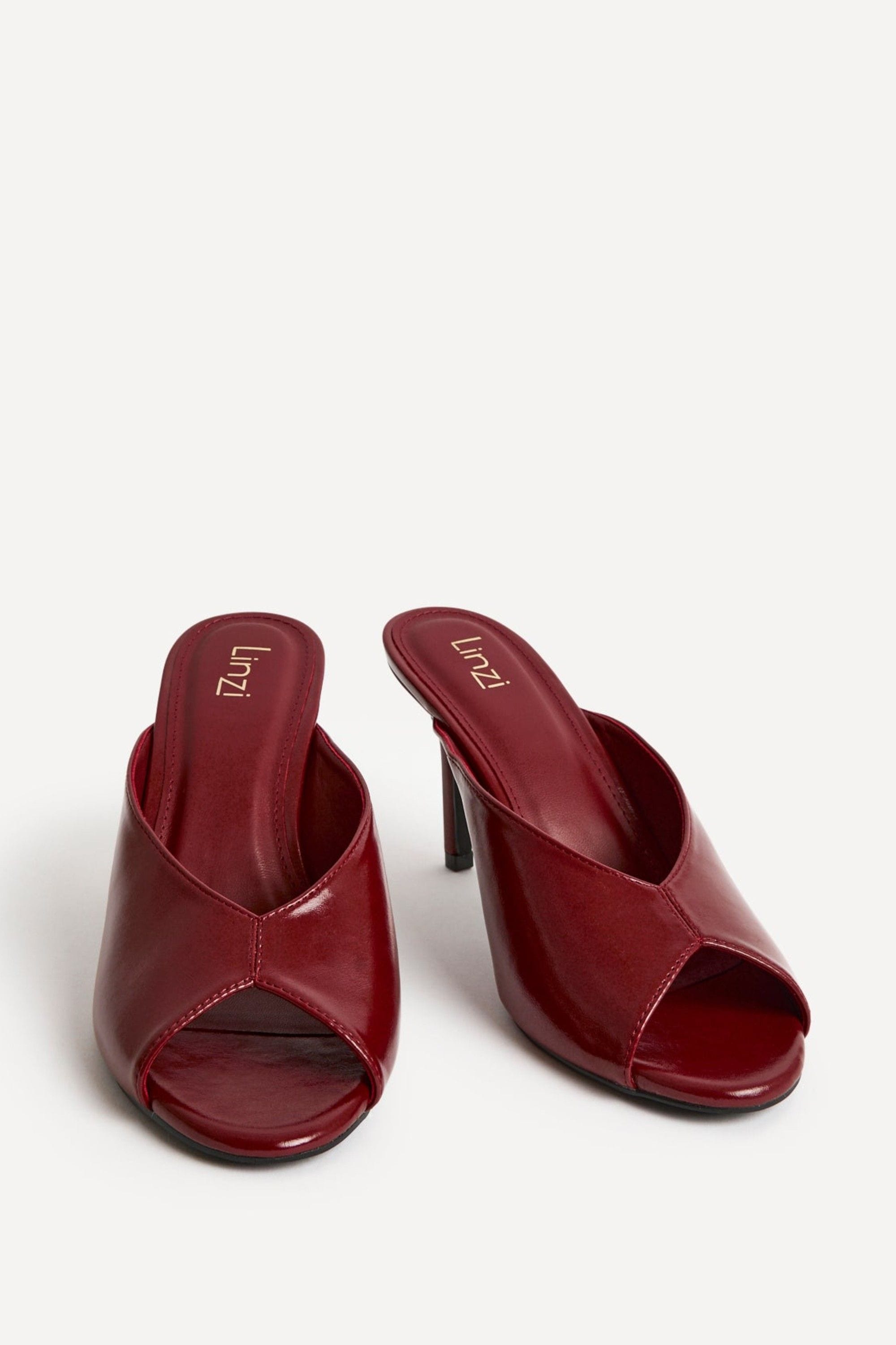 Linzi Marseille Red Peep Toe Mule Heels image 3