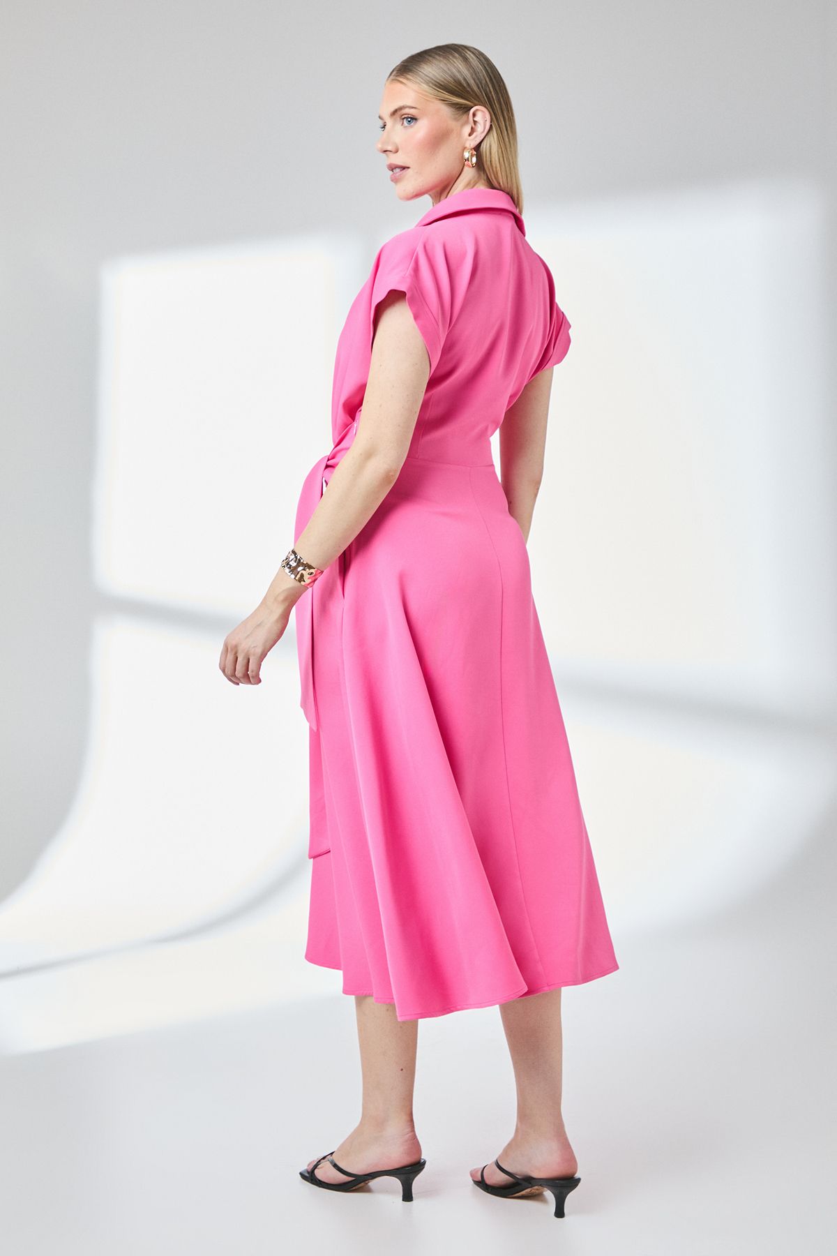 Principles Front Tie Shirt Midi Dress Pink image 4