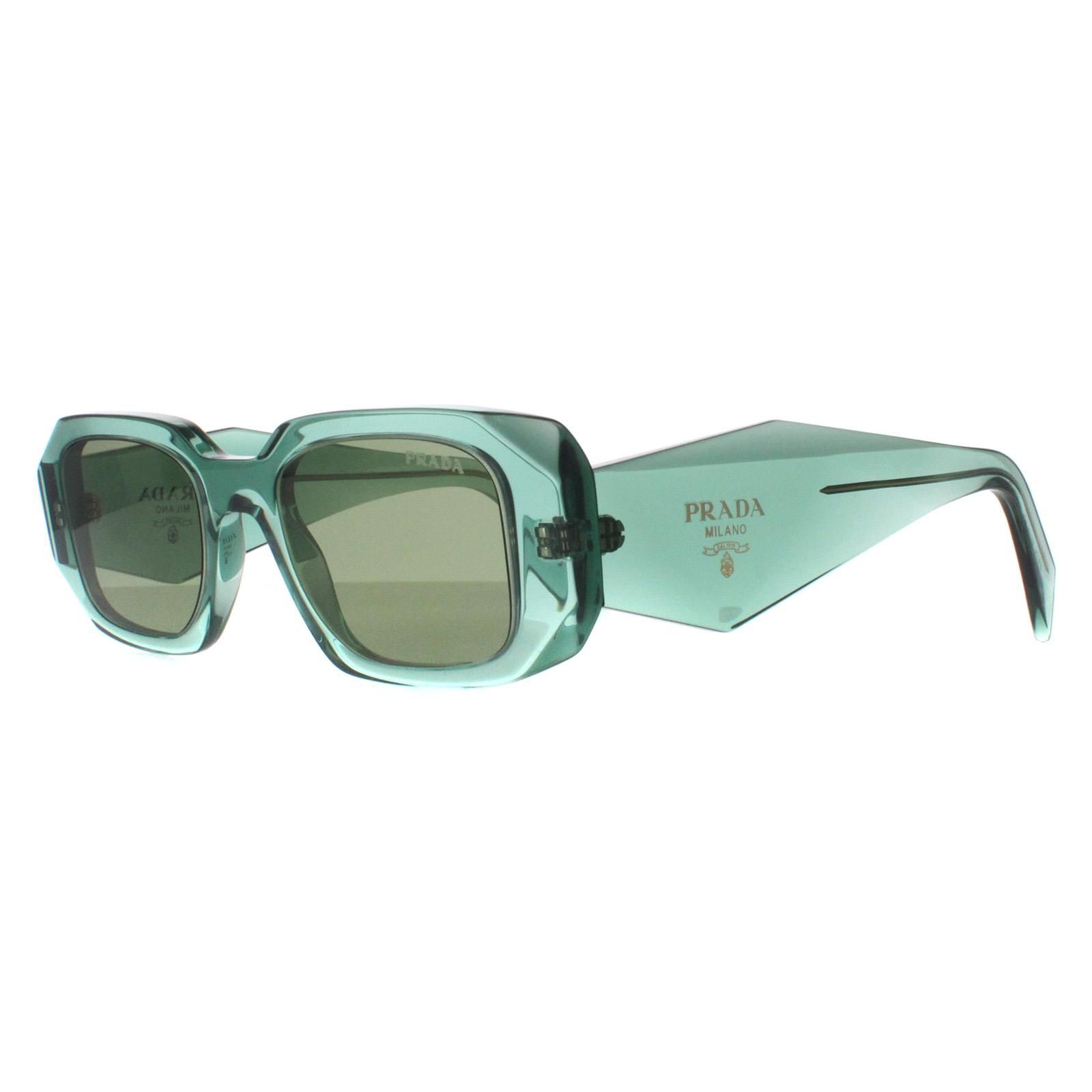 Prada Rectangle Transparent Sage Green Mirror Internal Silver PR17WS image 2