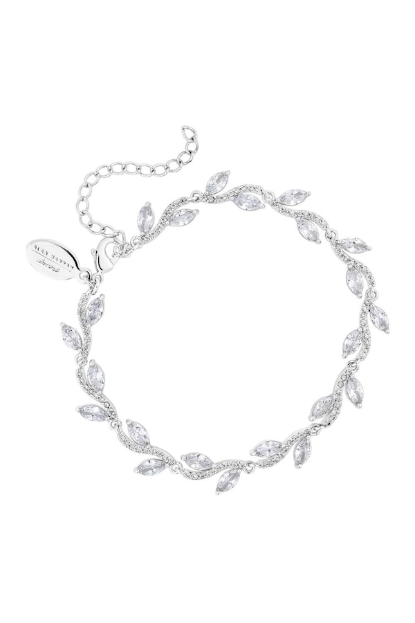 Jon Richard Rhodium Cubic Zirconia Leaf Bridal Bracelet