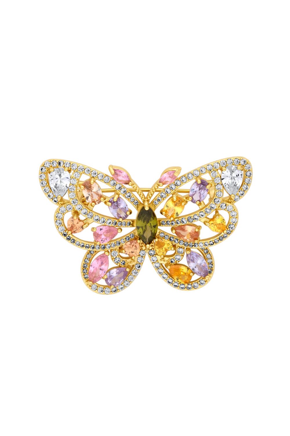 Jon Richard Multi Coloured Butterfly Brooch