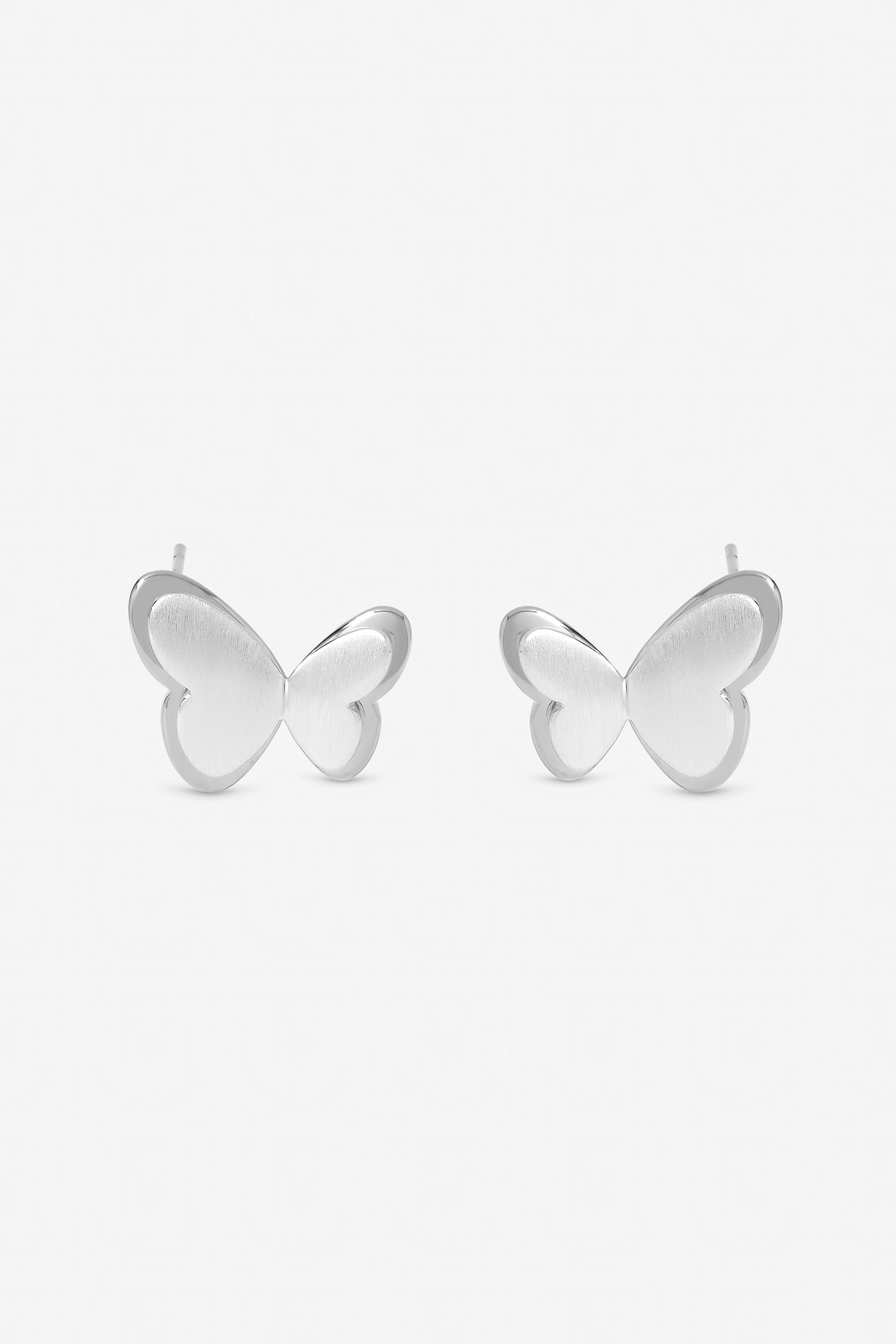 Inicio Sterling Silver Plated Satin Butterfly Earrings