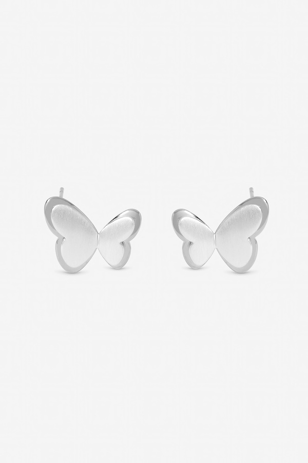Inicio Sterling Silver Plated Satin Butterfly Earrings
