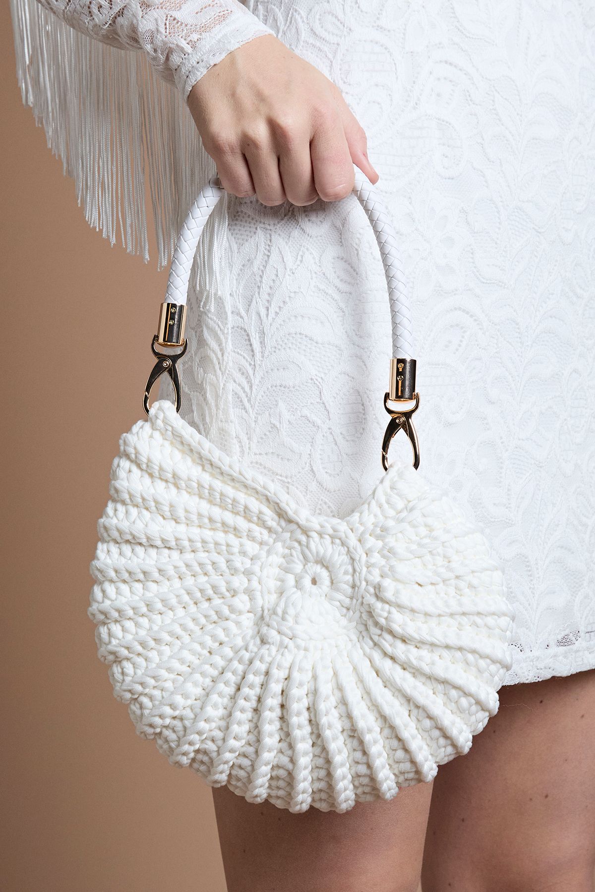 Coast Knitted Shell Grab Bag White image 2