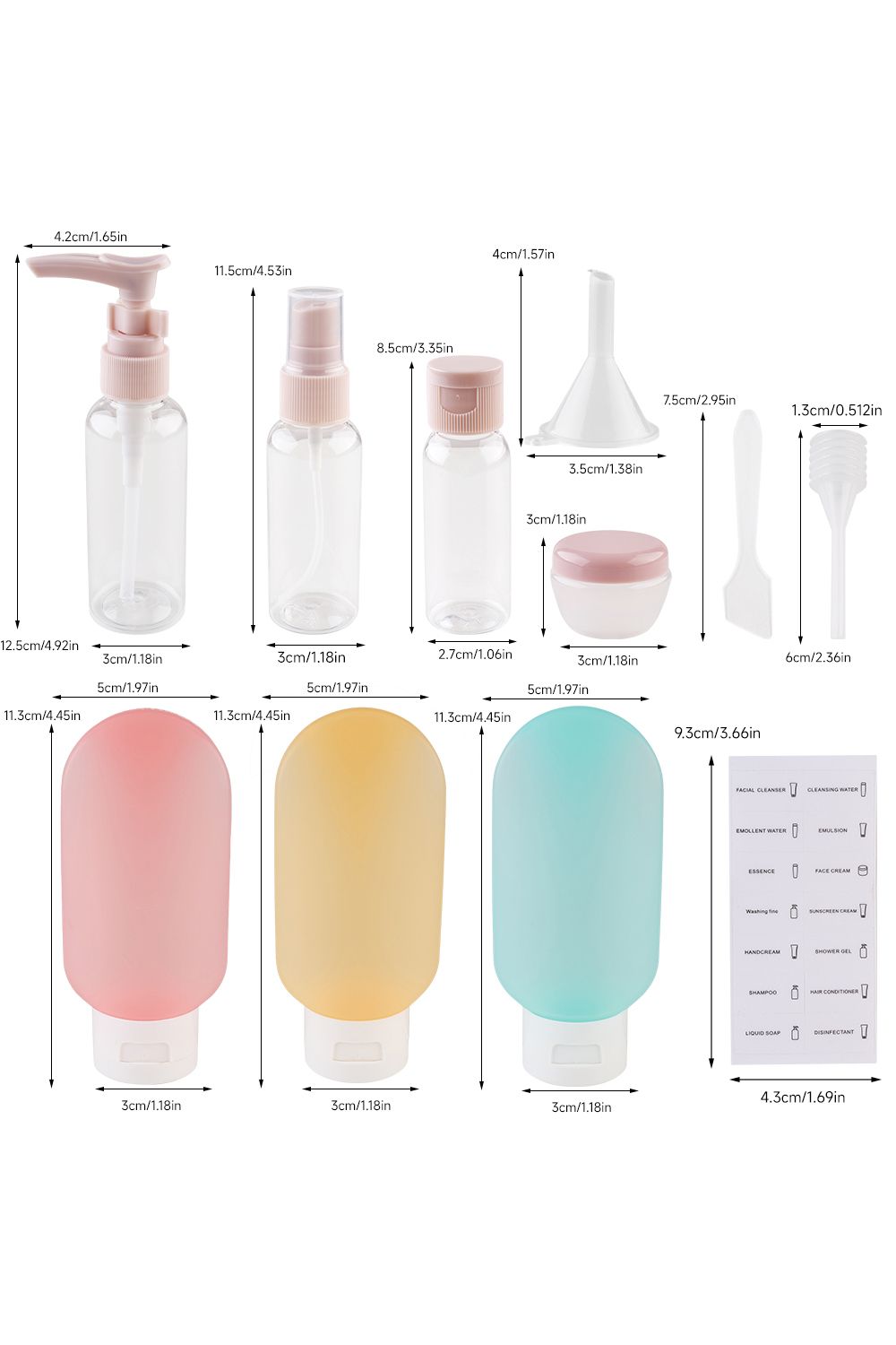 SHEONLY 11Pcs Portable Refillable Travel Bottle Set image 3