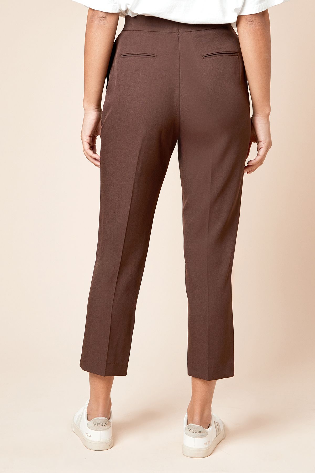 Dorothy Perkins Tab Detail Capri Trouser Chocolate image 4