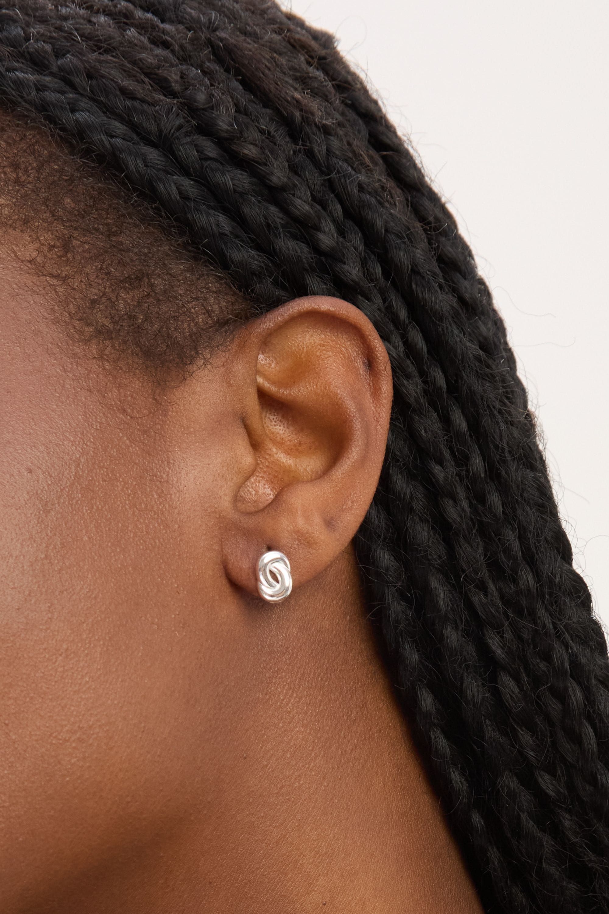 Simply Silver Sterling Silver 925 Polished Fluid Knot Stud Earrings image 3