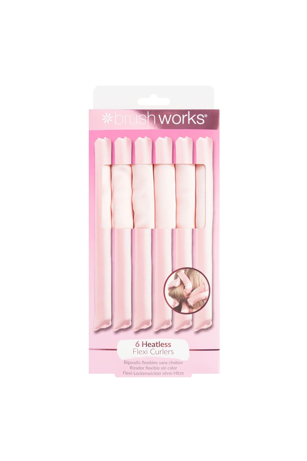 Brushworks Heatless Flexi Curlers Pink image 1