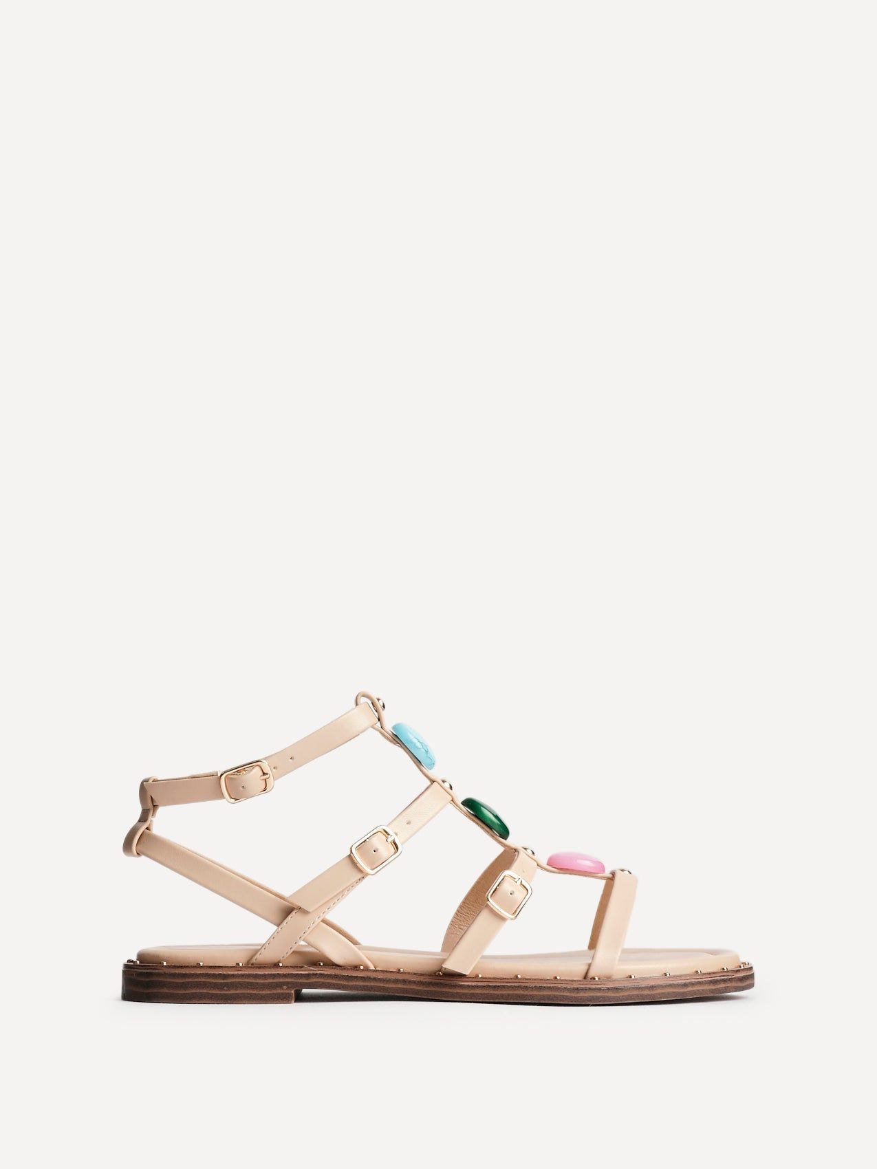 Linzi Mimi Nude Gladiator Flat Sandals