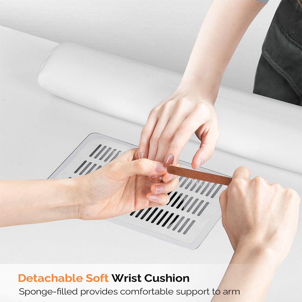 Living and Home Professional Mobile Manicure Table Nail Desk with Dust Collector image 7