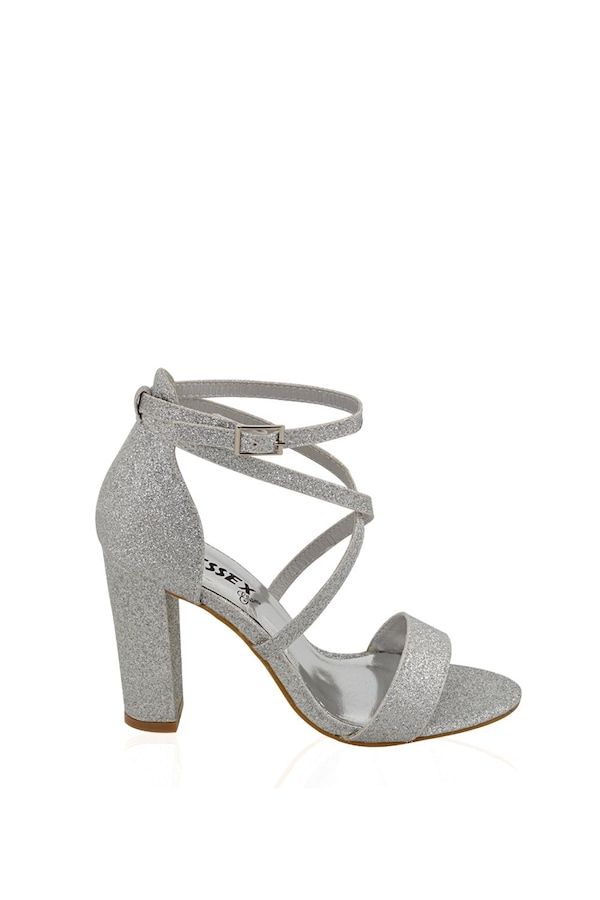 XY London 'Briella' Strappy High Block Heel Sandals