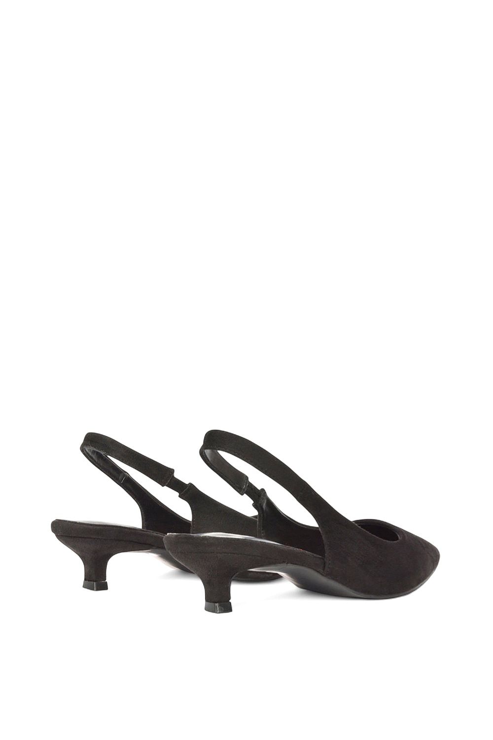 XY London 'Leila' Pointed Toe Low Kitten Heel Slingback Court Shoes image 3