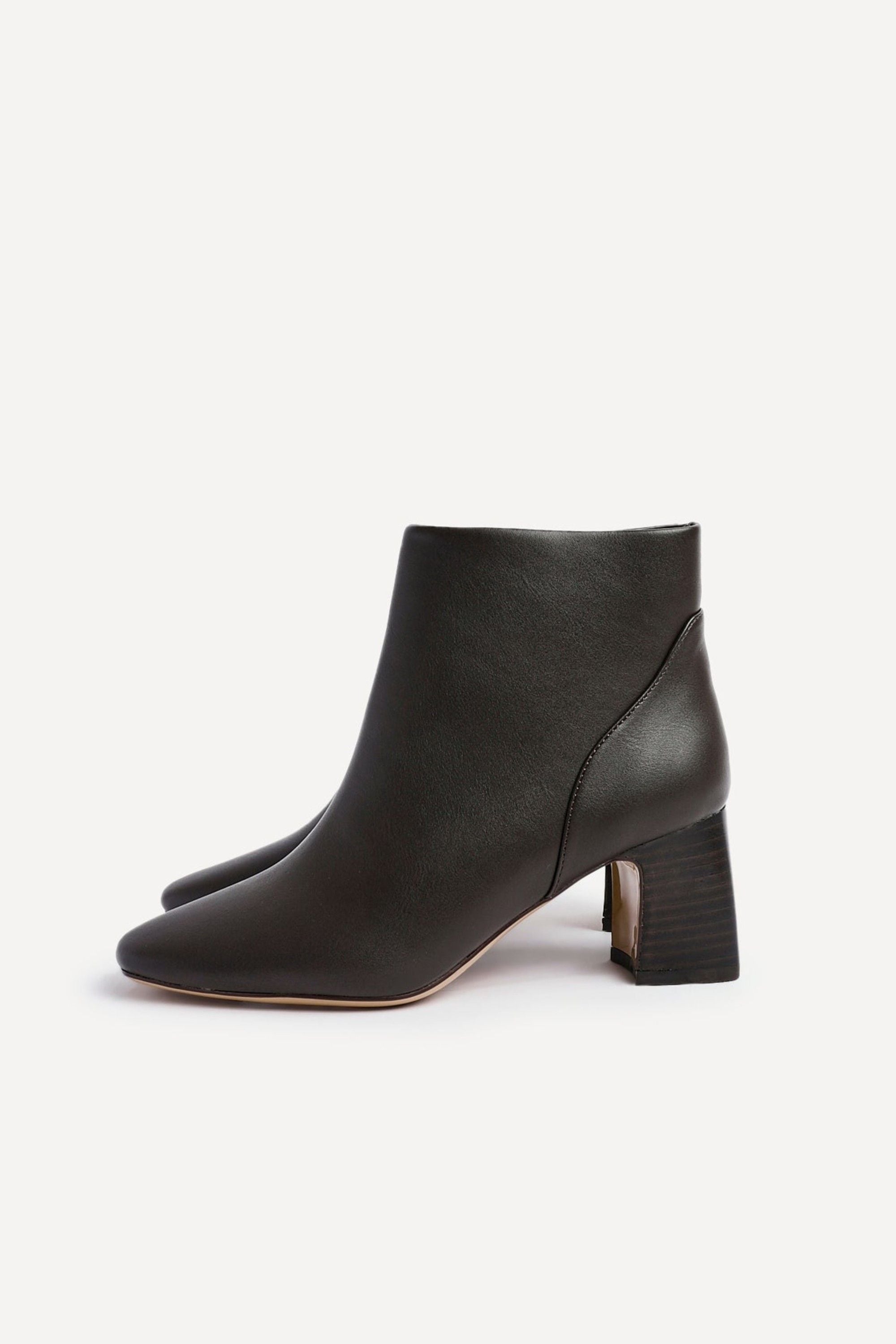 Linzi Cove Brown Faux Leather Soft Square Toe Block Heel Ankle Boot image 4