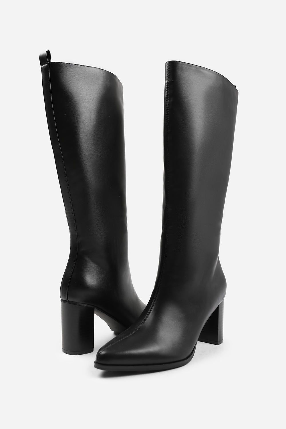 Where's That From 'Veda' Faux Leather Pointed Toe Knee High Block Boots image 3