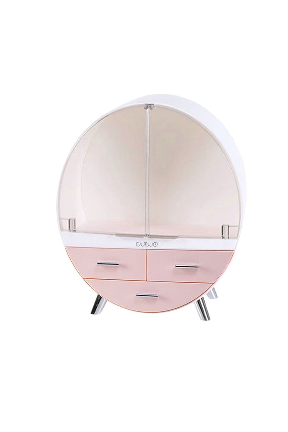 Living and Home Dustproof Round Cosmetic Storage Box Desktop Organzier image 2