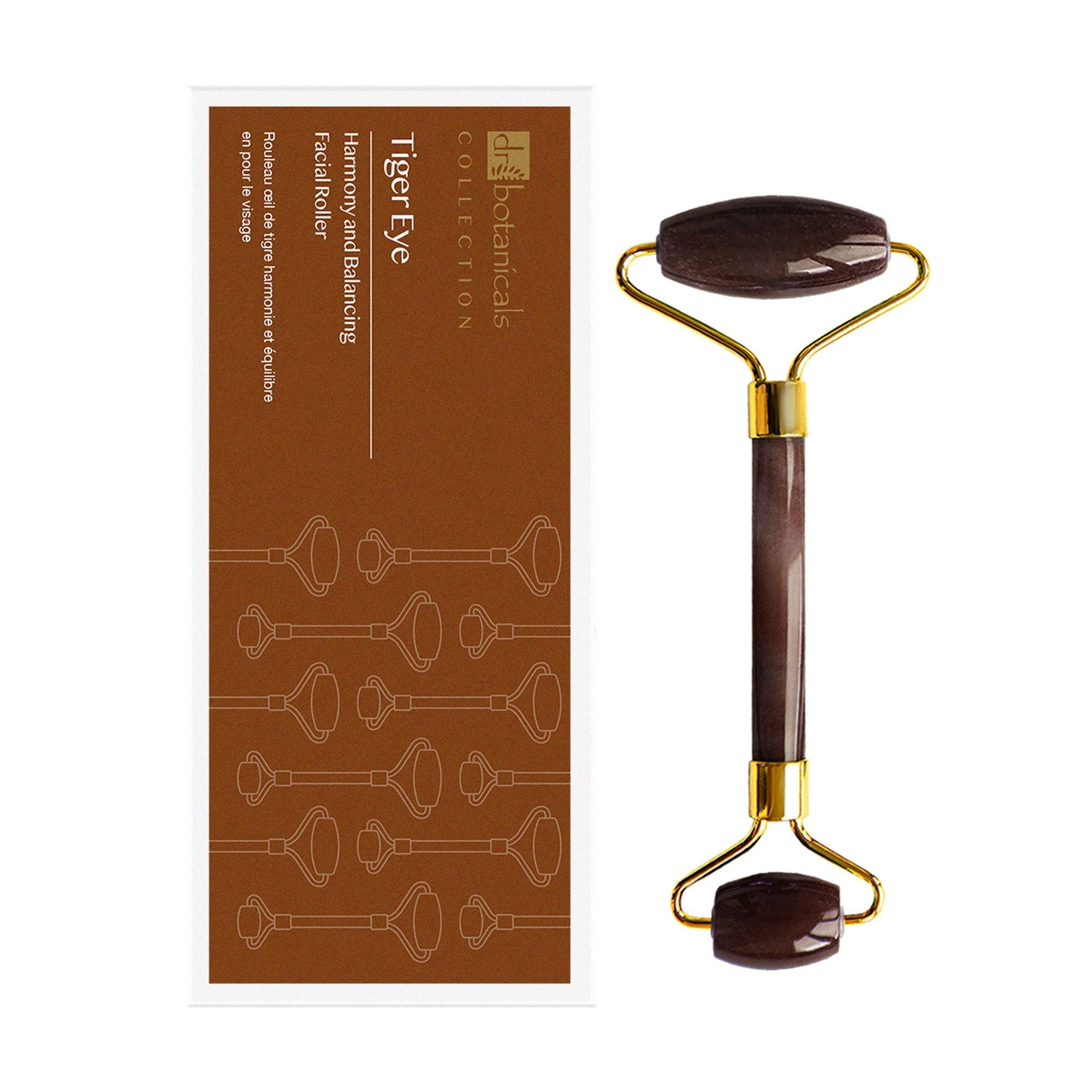 Dr. Botanicals Tiger Eye Harmony & Balancing Facial Roller (Gold Metal Handle) image 2