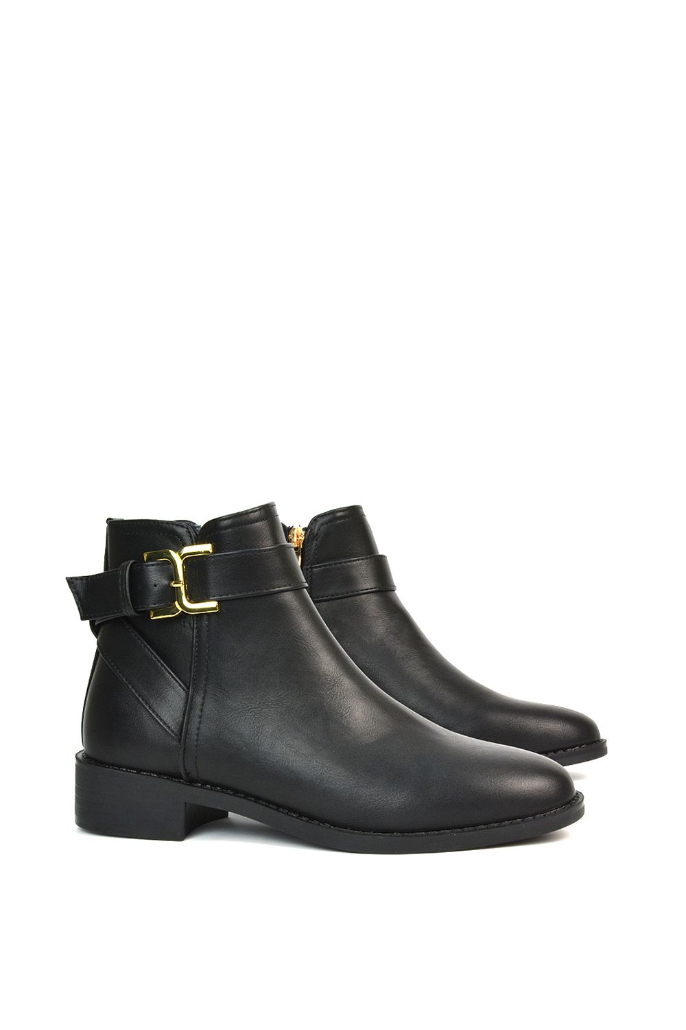 XY London 'Shyla' Zip Up Ankle Chelsea Boots With Low Heel image 6