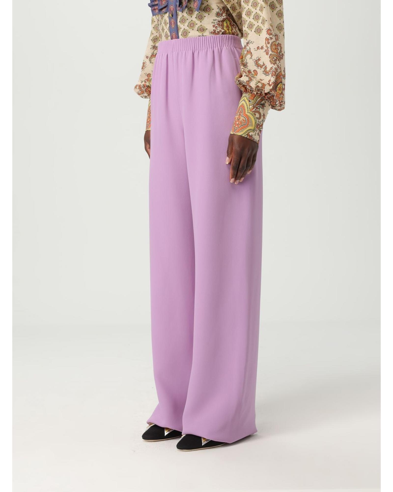 Valentino Wide Leg High Waist Pants Wo - Violet image 4