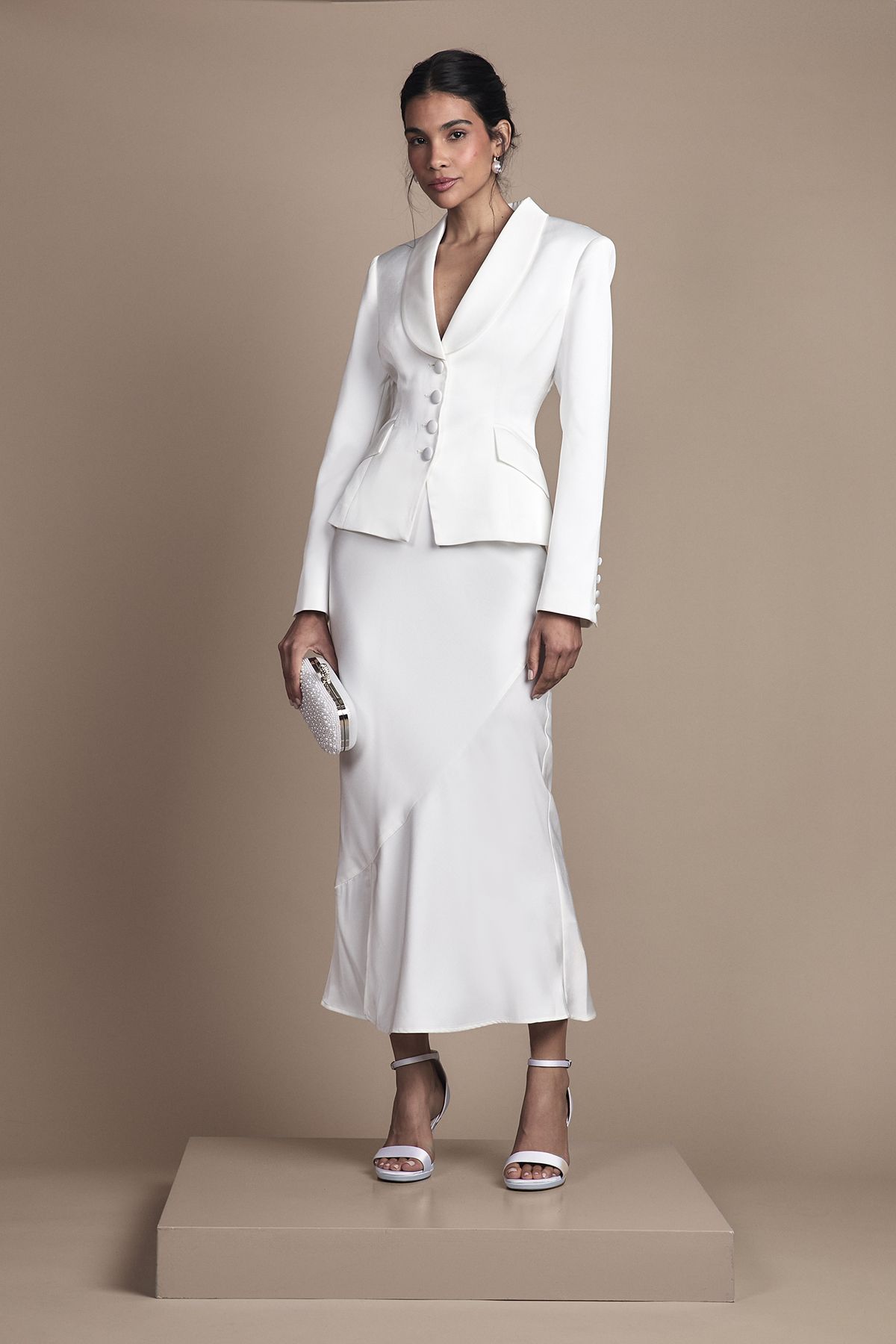 Coast Bridal Waisted Jacket With Satin Lapel Ivory image 2