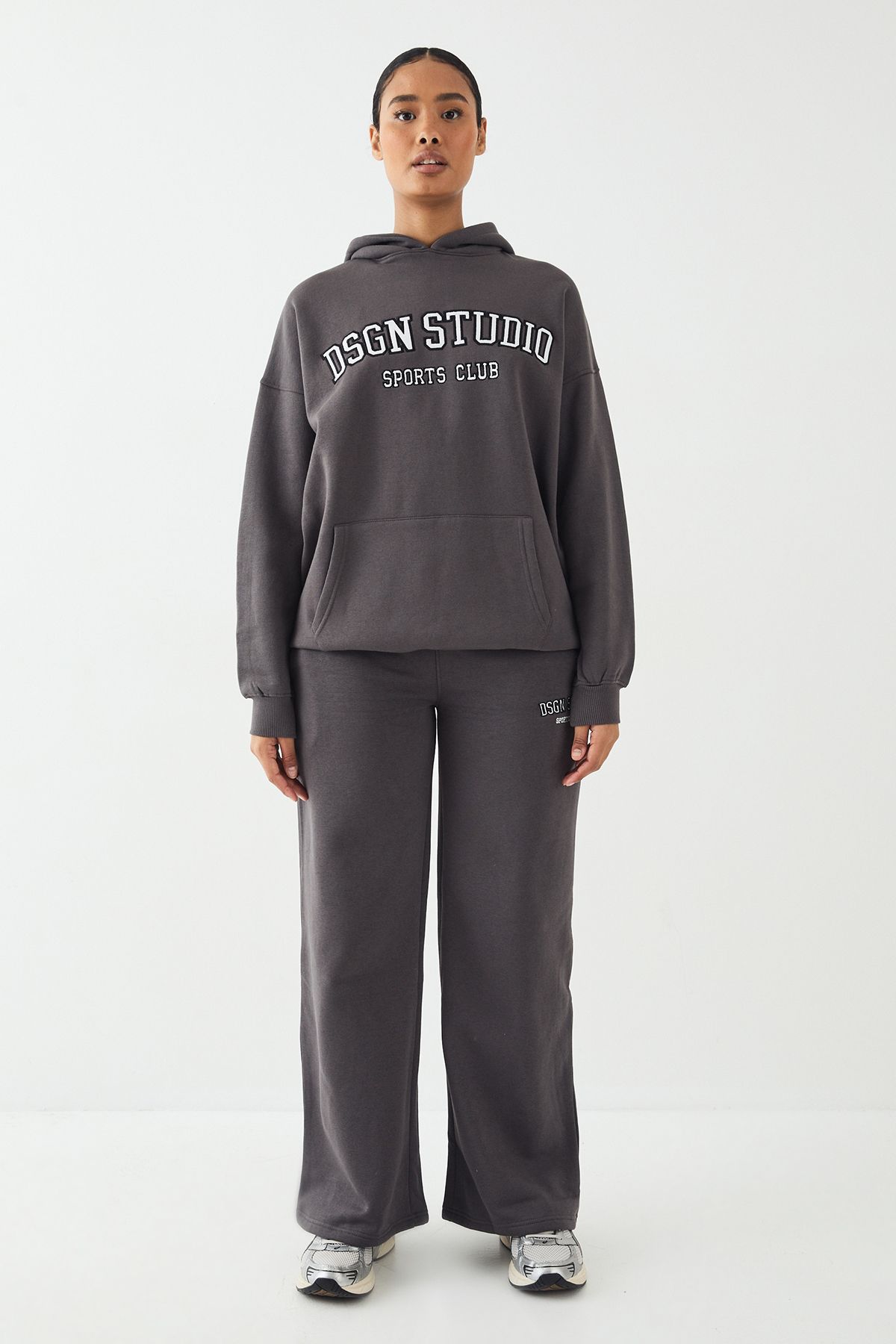 DSGN Studio DSGN Studio Applique Oversized Hoodie Charcoal image 5