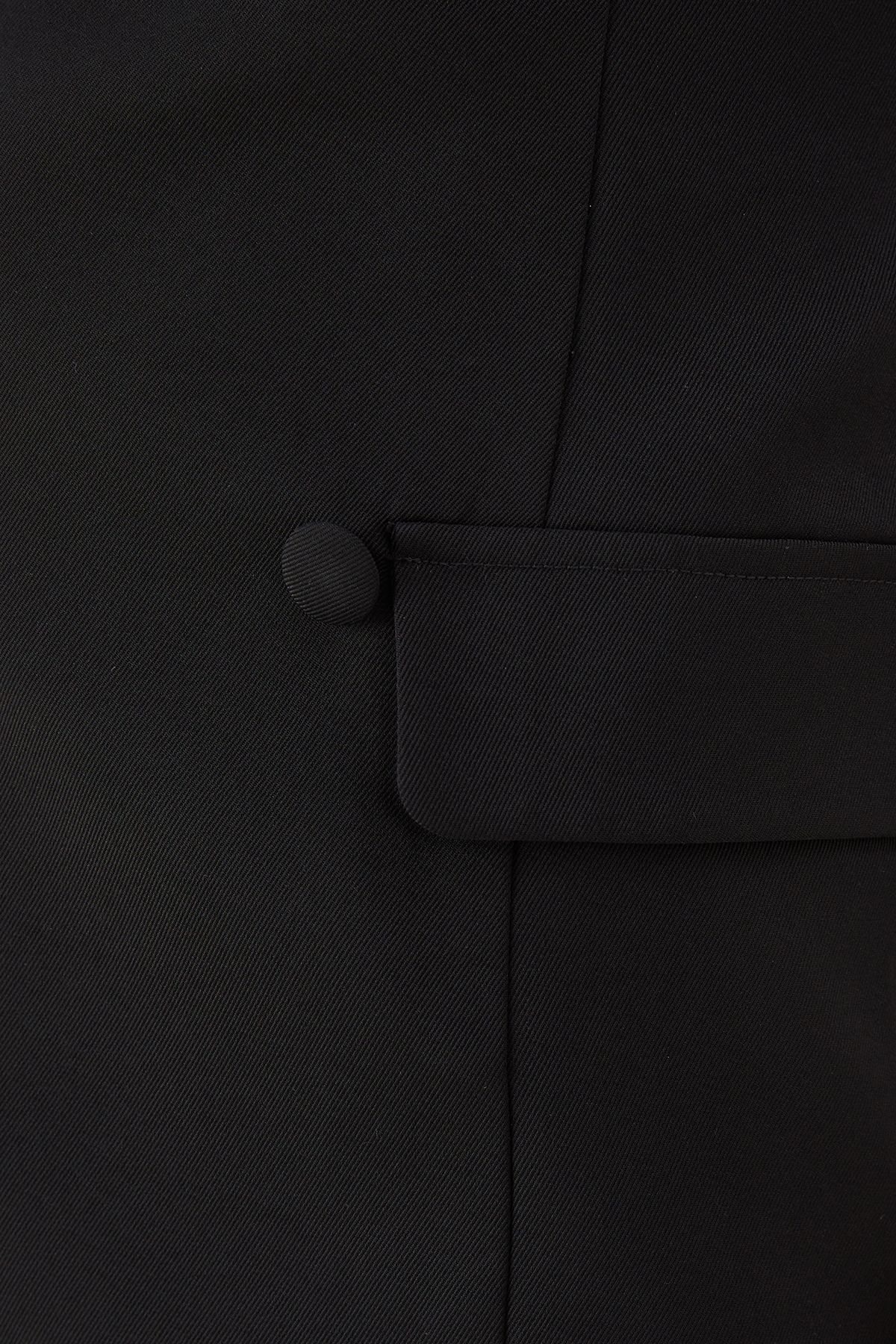 MissPap Off Shoulder Double Breasted Blazer Dress Black image 5