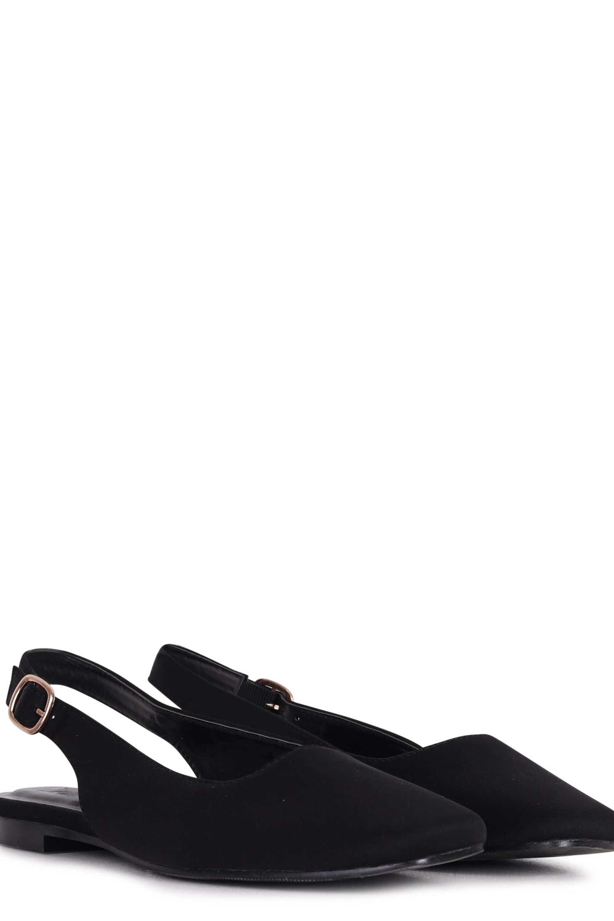 Linzi Lidia Black Lycra Square Toe Flat Shoe image 3